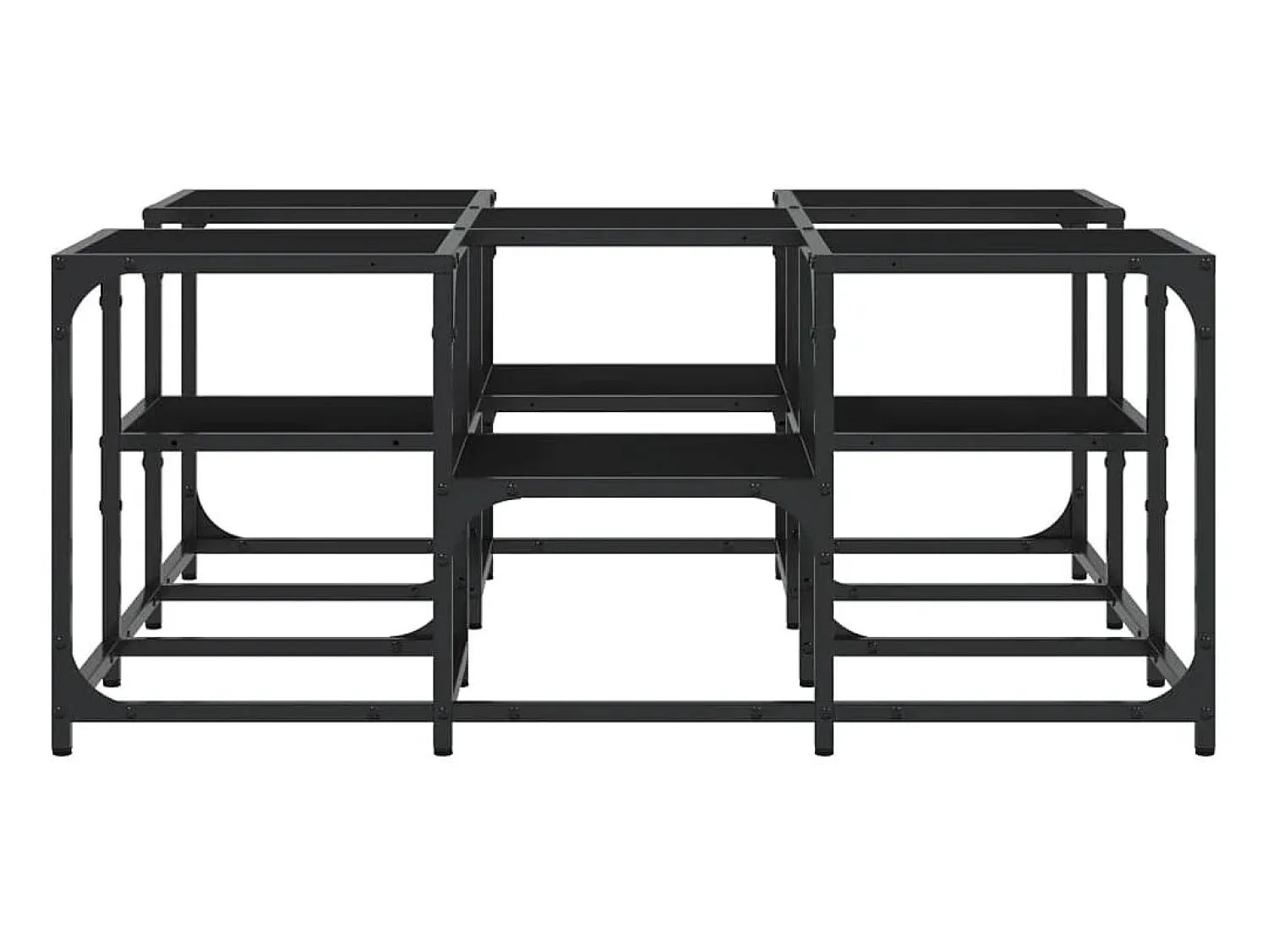 New Mesa de centro | Mesa de apoio 91x91x40 cm derivados de madeira Preto