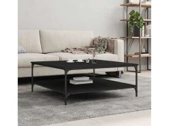 Mesa De Centro* Mesa de centro | Mesa de apoio 100x100x40 cm derivados de madeira Preto