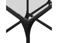 Mesa de centro | Mesa de apoio c/ topo em vidro 78.5x40x40 cm aço^ Mesa De Centro
