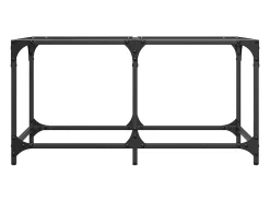 Mesa de centro | Mesa de apoio c/ topo em vidro 78.5x40x40 cm aço^ Mesa De Centro