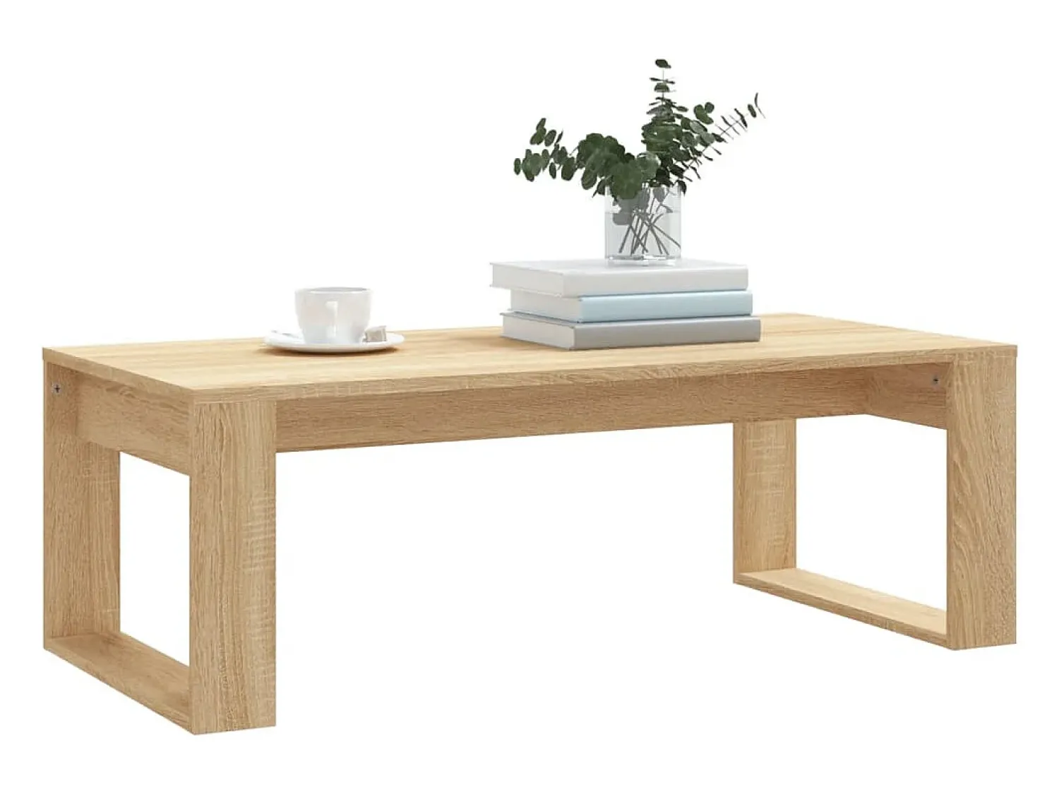 Mesa De Centro| Mesa de centro | Mesa de apoio 102x50x35cm derivados de madeira carvalho sonoma Castanho