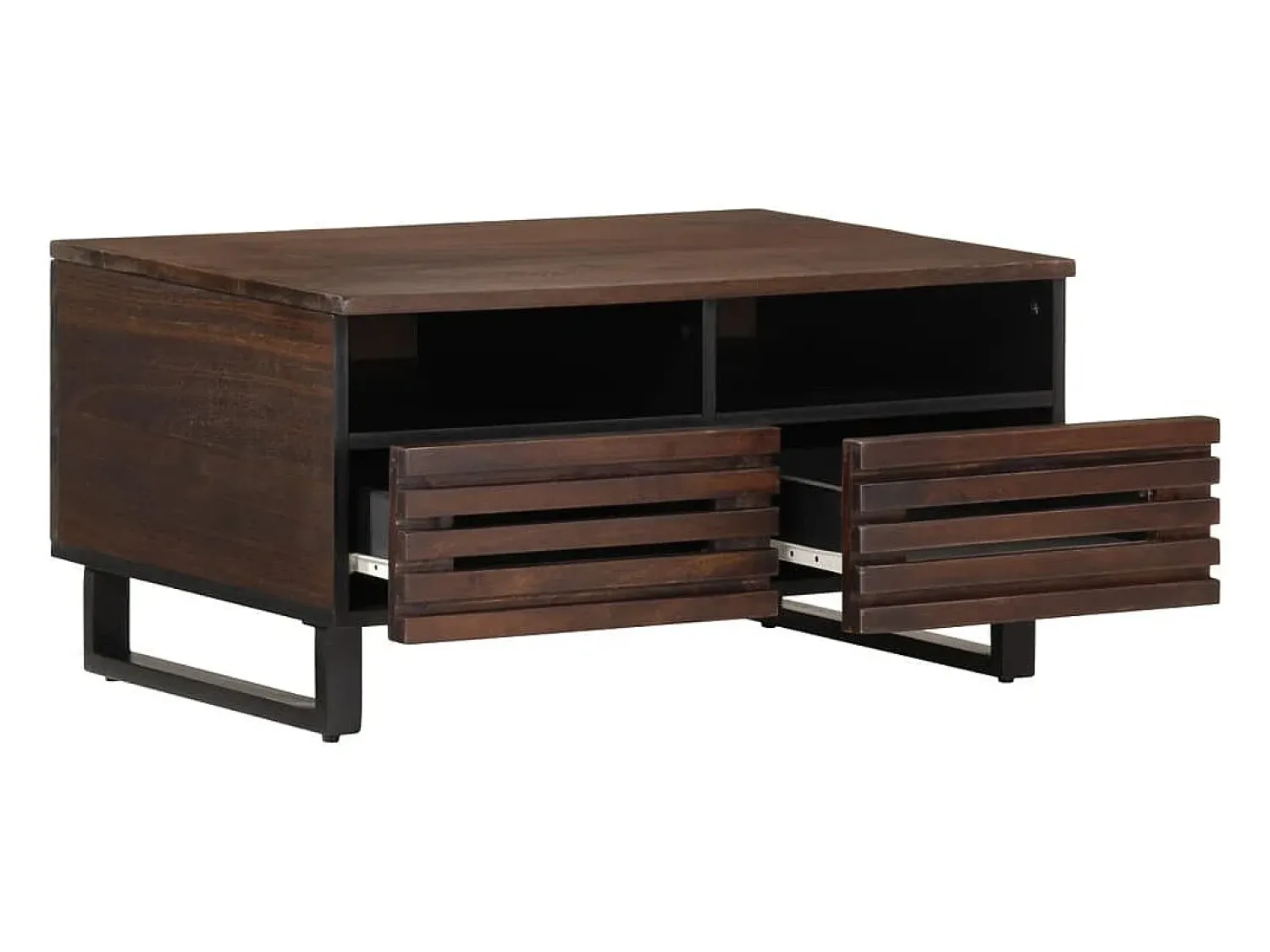 Mesa De Centro* Mesa de centro | Mesa de apoio 80x55x40 cm madeira de mangueira maciça Castanho