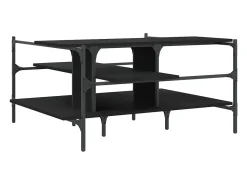 Mesa De Centro| Mesa de centro | Mesa de apoio 100x100x48.5 cm derivados de madeira Preto