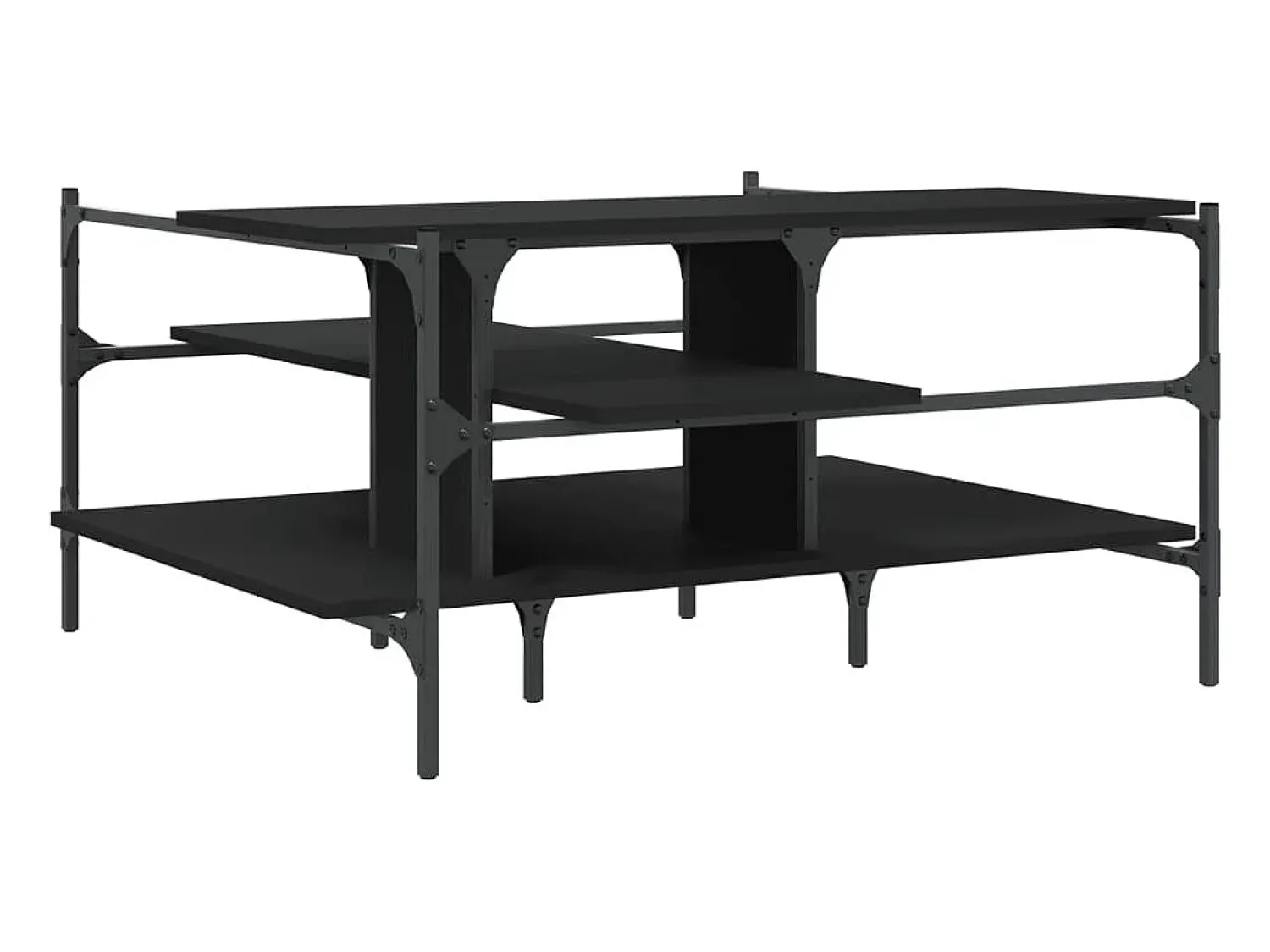Mesa De Centro| Mesa de centro | Mesa de apoio 100x100x48.5 cm derivados de madeira Preto
