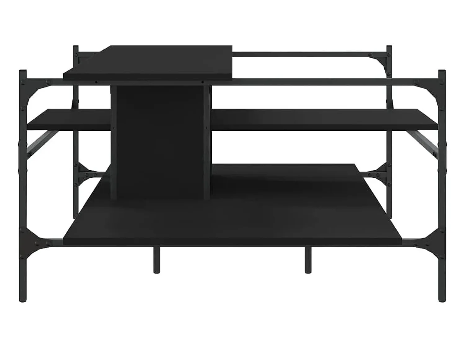 Mesa De Centro| Mesa de centro | Mesa de apoio 100x100x48.5 cm derivados de madeira Preto