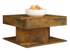 Mesa De Centro| Mesa de centro | Mesa de apoio 57x57x30 cm derivados de madeira carvalho fumado Castanho