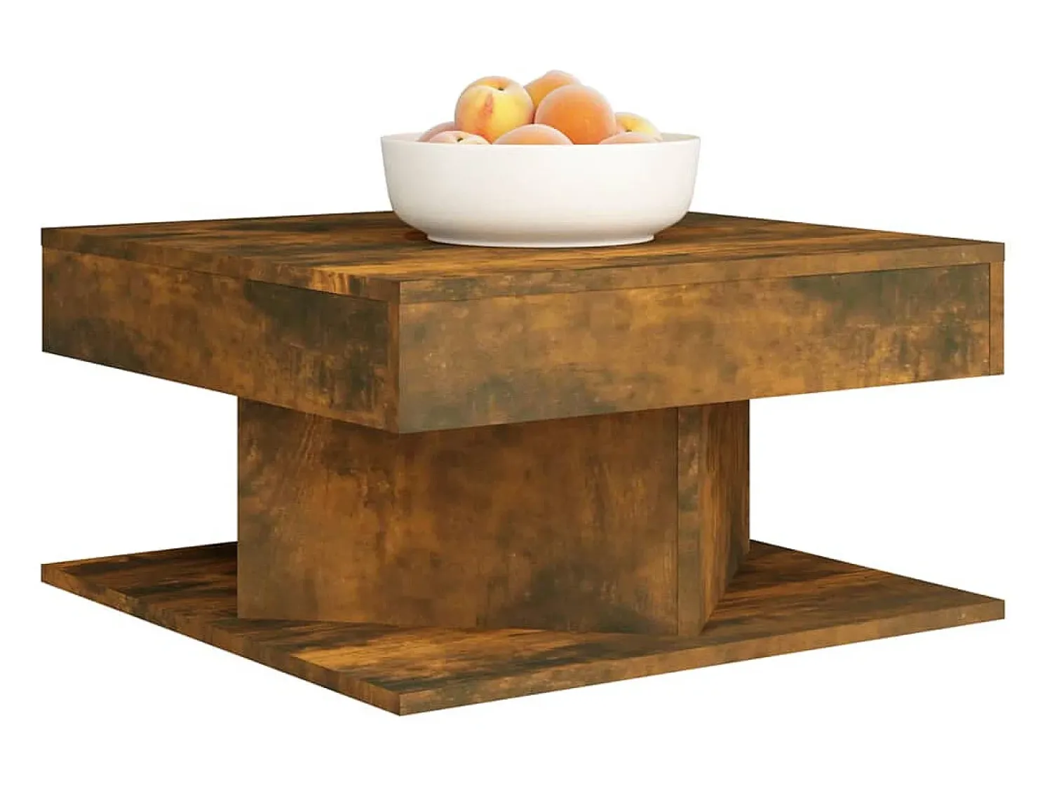 Mesa De Centro| Mesa de centro | Mesa de apoio 57x57x30 cm derivados de madeira carvalho fumado Castanho