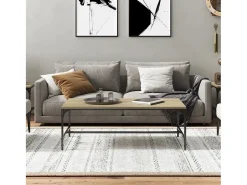 Mesa de centro | Mesa de apoio 100x50x35 cm derivados madeira carvalho sonoma Castanho