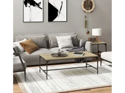 Mesa de centro | Mesa de apoio 100x50x35 cm derivados madeira carvalho sonoma Castanho