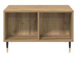 New Mesa de centro | Mesa de apoio 60x50x36.5cm deriv. madeira carvalho artisiano Castanho