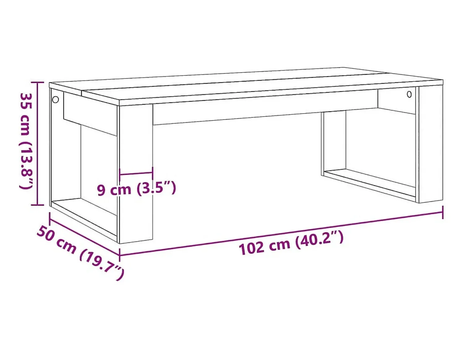 Mesa de centro | Mesa de apoio | Mesa de café 102x50x35 cm derivados de madeira madeira velha^ Mesa De Centro