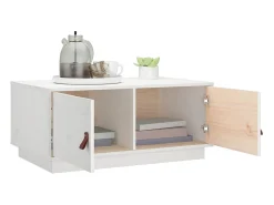 Mesa De Centro| Mesa de centro | Mesa de apoio 80x50x35 cm madeira de pinho maciça Branco