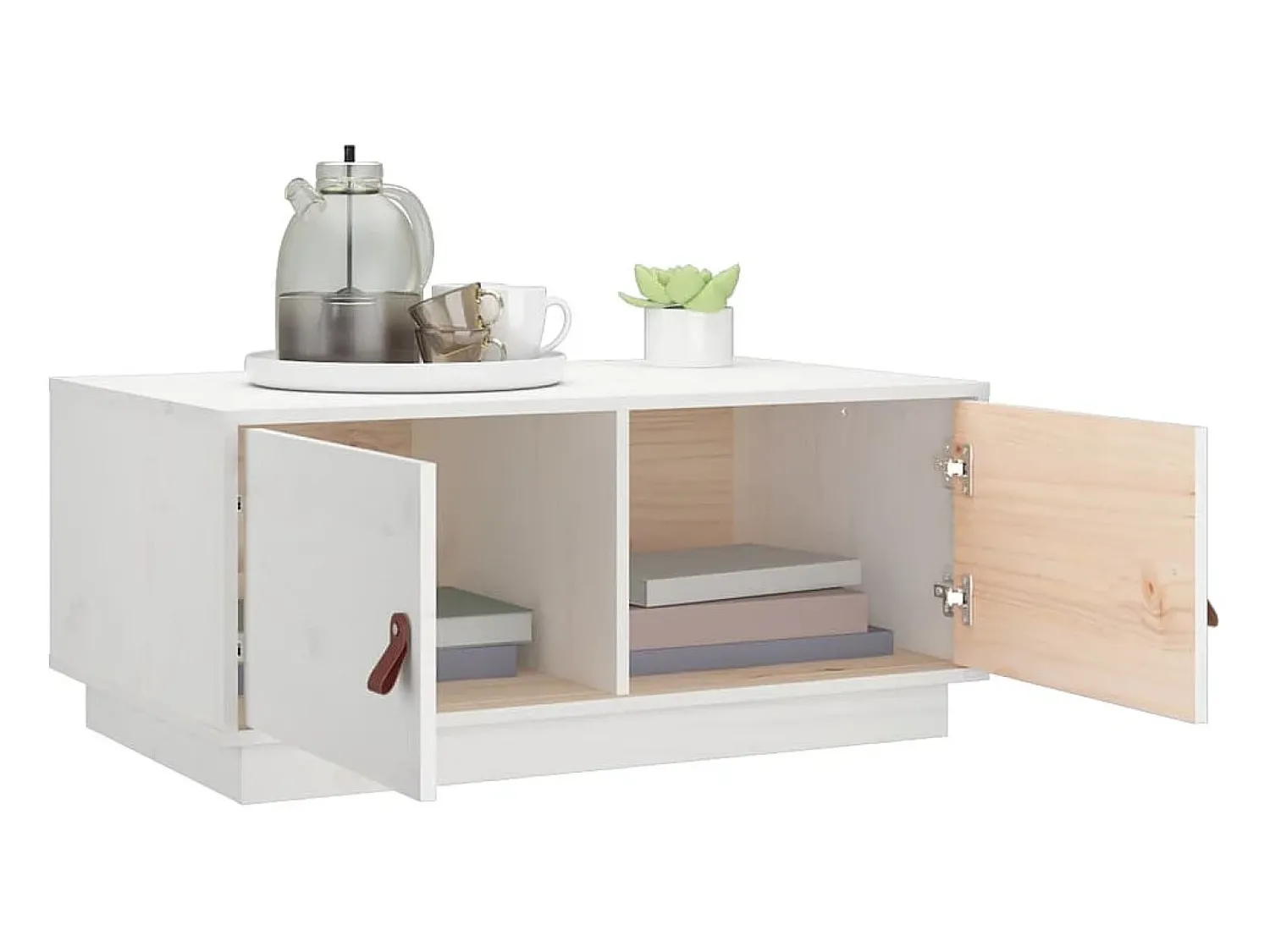 Mesa De Centro| Mesa de centro | Mesa de apoio 80x50x35 cm madeira de pinho maciça Branco