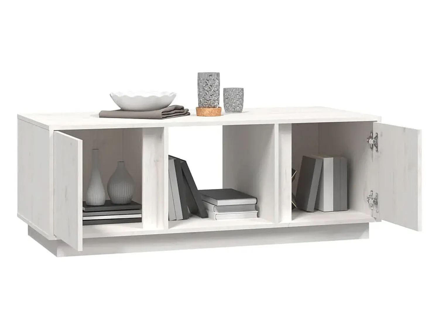 Mesa De Centro* Mesa de centro | Mesa de apoio 110x50x40 cm pinho maciço Branco