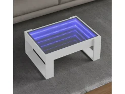 Mesa de centro | Mesa de apoio luzes LED Infinity 70x53x30 cm^ Mesa De Centro