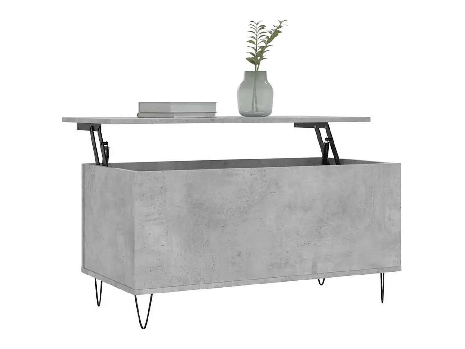 Mesa De Centro* Mesa de centro | Mesa de apoio 90x44.5x45 derivados de madeira cimento Cinzento