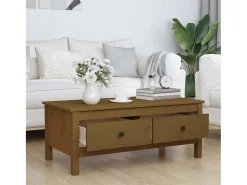 Online Mesa de centro | Mesa de apoio 100x50x40 cm pinho maciço mel Castanho