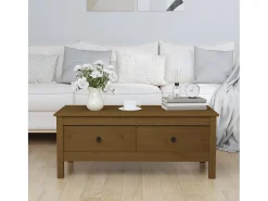 Online Mesa de centro | Mesa de apoio 100x50x40 cm pinho maciço mel Castanho