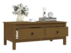 Online Mesa de centro | Mesa de apoio 100x50x40 cm pinho maciço mel Castanho