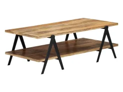 Mesa De Centro| Mesa de centro | Mesa de apoio | Mesa de café em madeira de mangueira maciça 115x60x40 cm Castanho