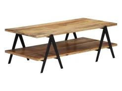 Mesa De Centro| Mesa de centro | Mesa de apoio | Mesa de café em madeira de mangueira maciça 115x60x40 cm Castanho