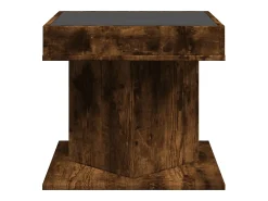 Mesa De Centro* Mesa de centro | Mesa de apoio c/ LEDs 50x50x45 madeira processada Castanho