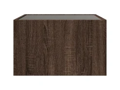 Mesa De Centro| Mesa de centro | Mesa de apoio luzes LED Infinity 50x50x30 cm carvalho Castanho