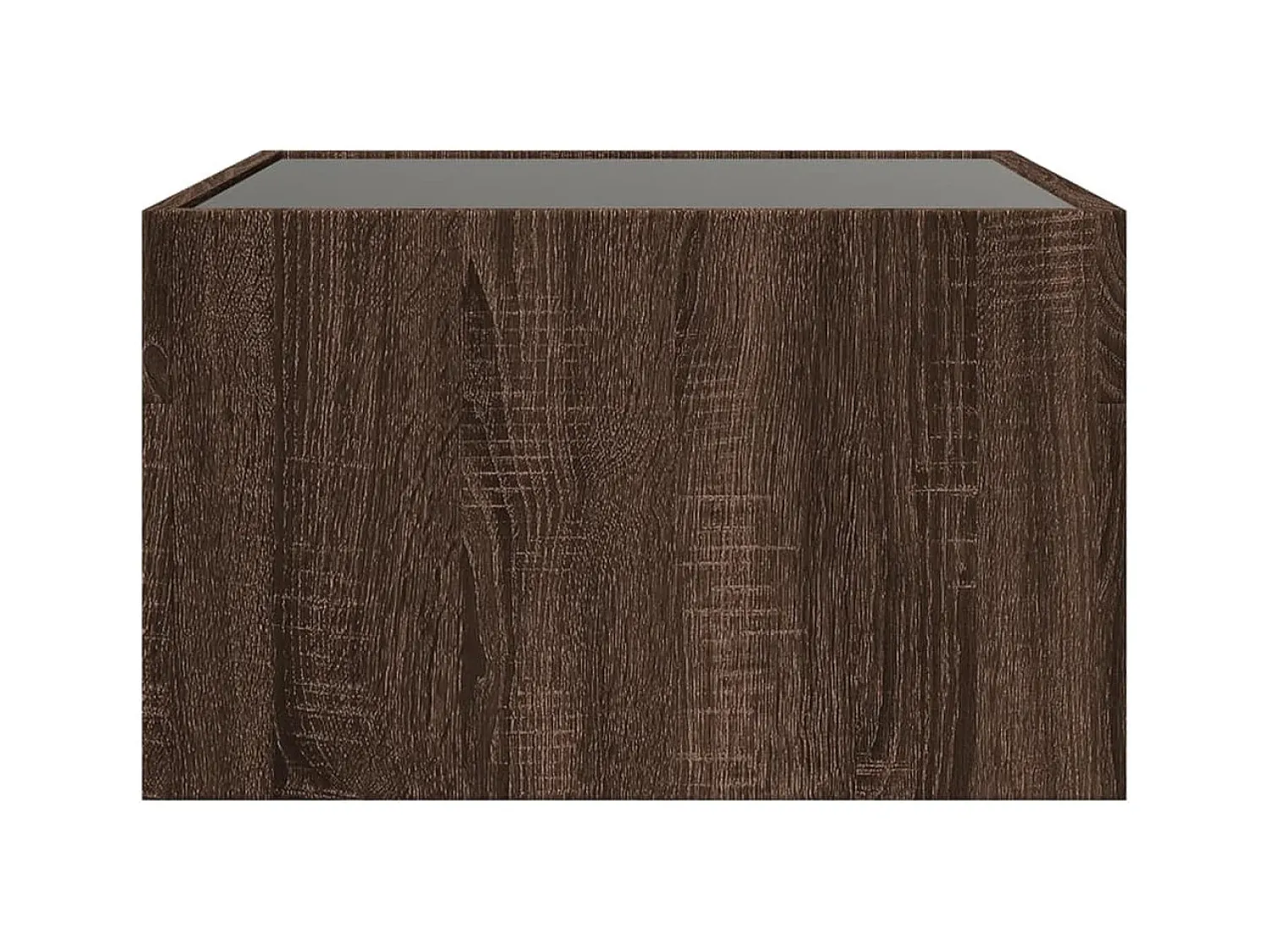 Mesa De Centro| Mesa de centro | Mesa de apoio luzes LED Infinity 50x50x30 cm carvalho Castanho
