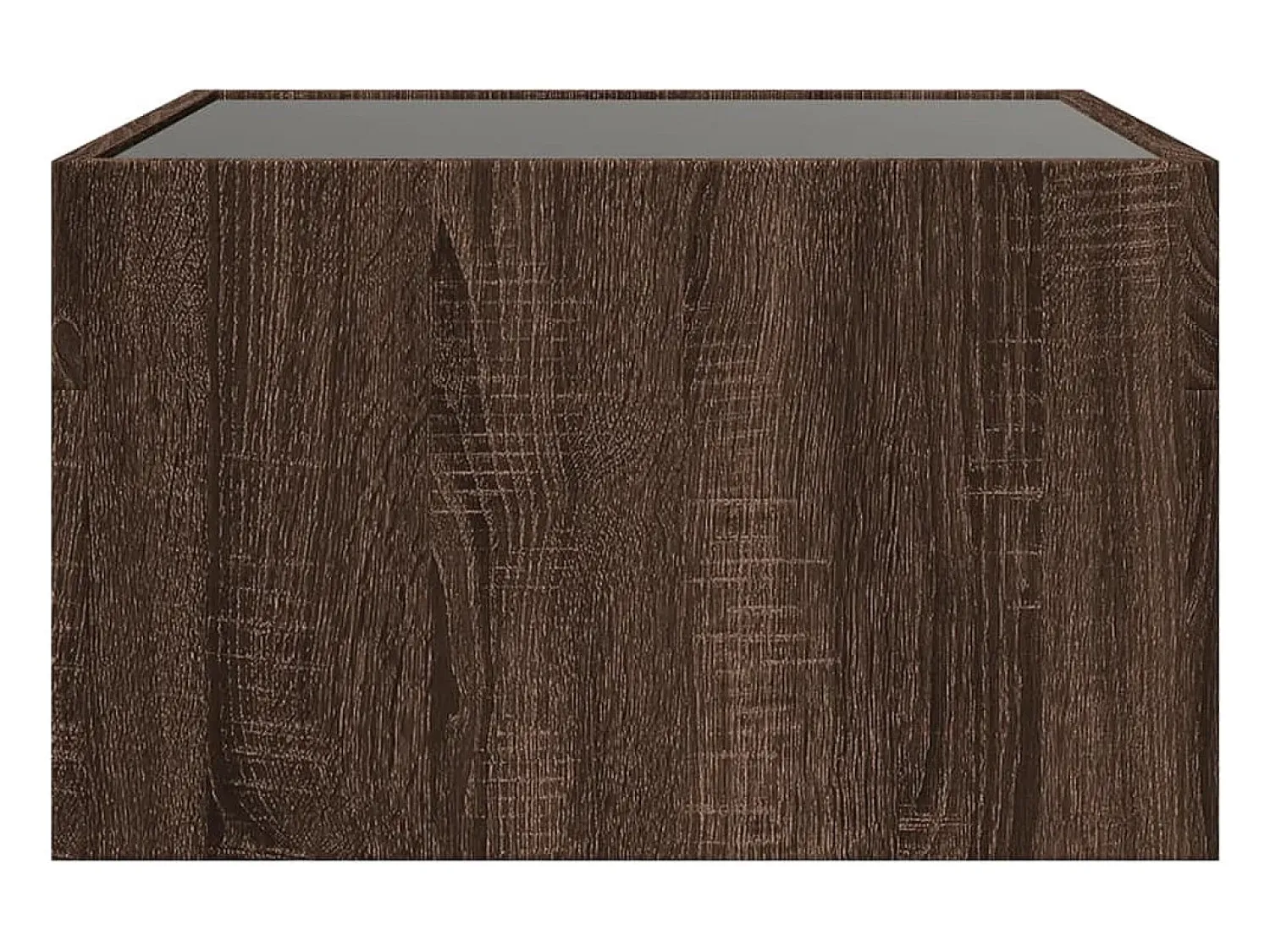 Mesa De Centro| Mesa de centro | Mesa de apoio luzes LED Infinity 50x50x30 cm carvalho Castanho