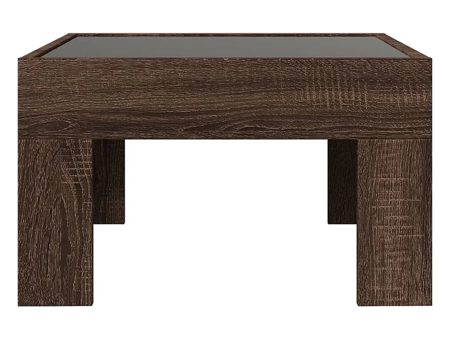 Mesa De Centro| Mesa de centro | Mesa de apoio luzes LED Infinity 50x50x30 cm carvalho Castanho