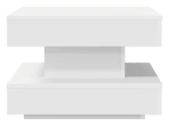 Clearance Mesa de centro | Mesa de apoio rotativa a 360 graus 50x50x34.5 cm Branco