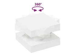 Clearance Mesa de centro | Mesa de apoio rotativa a 360 graus 50x50x34.5 cm Branco