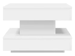 Clearance Mesa de centro | Mesa de apoio rotativa a 360 graus 50x50x34.5 cm Branco