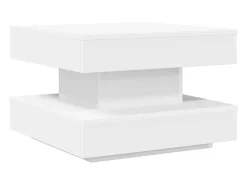 Clearance Mesa de centro | Mesa de apoio rotativa a 360 graus 50x50x34.5 cm Branco