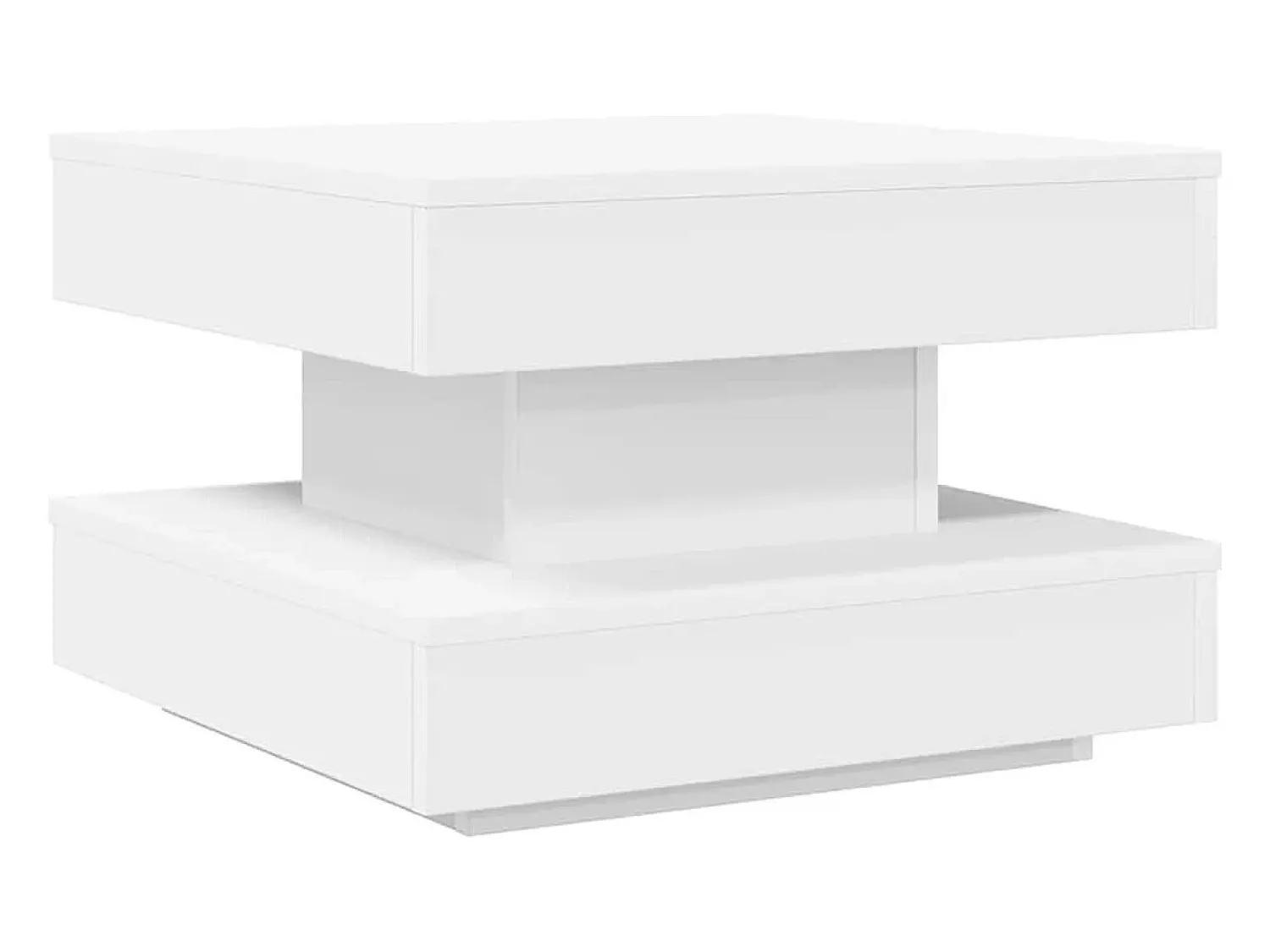 Clearance Mesa de centro | Mesa de apoio rotativa a 360 graus 50x50x34.5 cm Branco