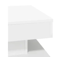 Clearance Mesa de centro | Mesa de apoio rotativa a 360 graus 50x50x34.5 cm Branco