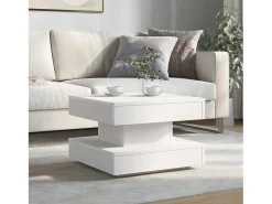 Clearance Mesa de centro | Mesa de apoio rotativa a 360 graus 50x50x34.5 cm Branco