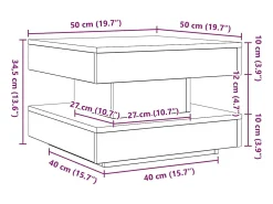 Clearance Mesa de centro | Mesa de apoio rotativa a 360 graus 50x50x34.5 cm Branco