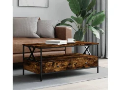 Mesa de centro | Mesa de apoio 100x51x45 cm derivados madeira carvalho fumado^ Mesa De Centro
