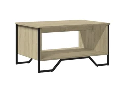 Mesa de centro | Mesa de apoio 75x51x40 cm madeira processada carvalho sonoma Castanho