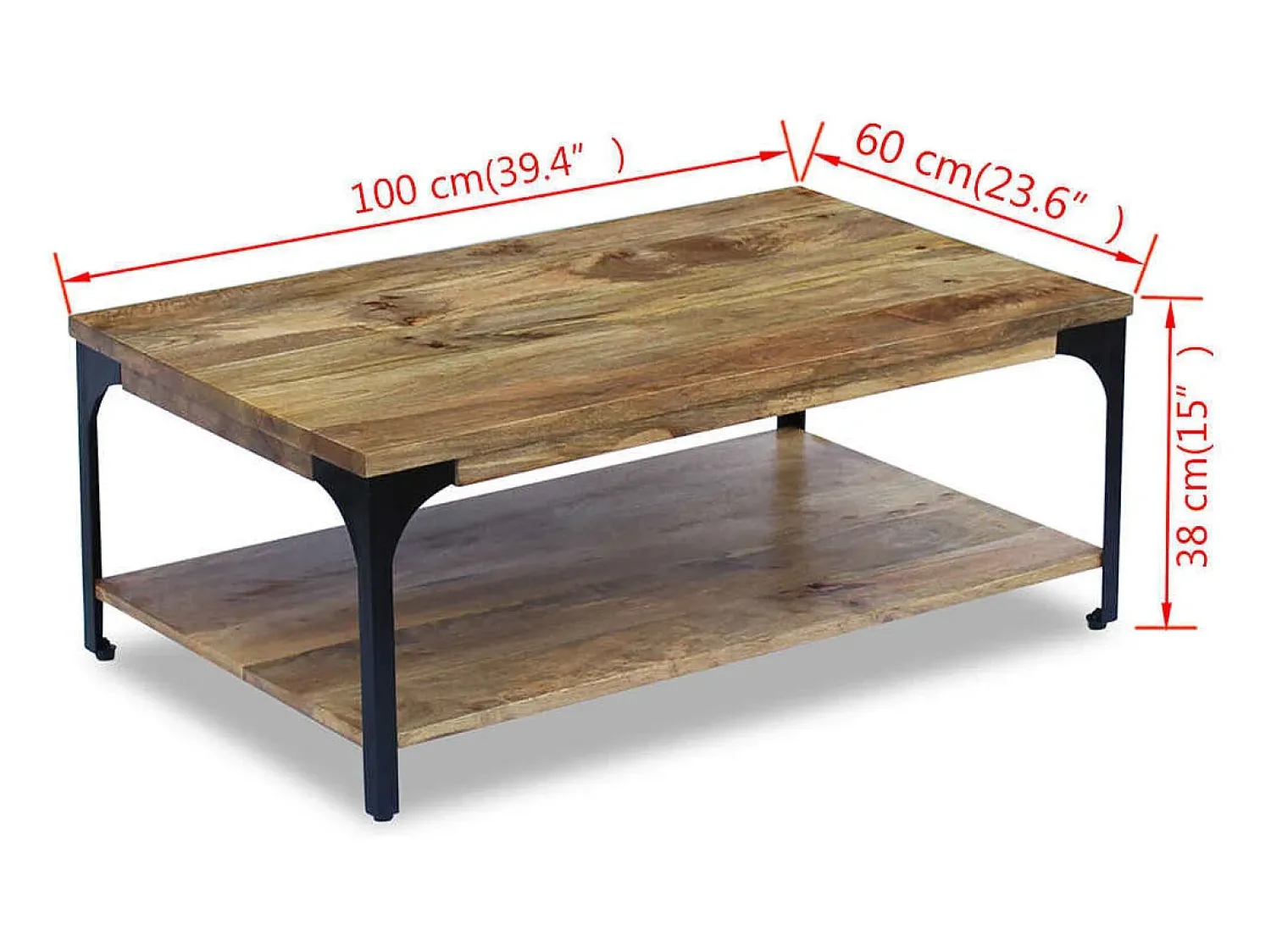 Mesa De Centro* Mesa de centro | Mesa de apoio.madeira de mangueira 100x60x38 cm Castanho