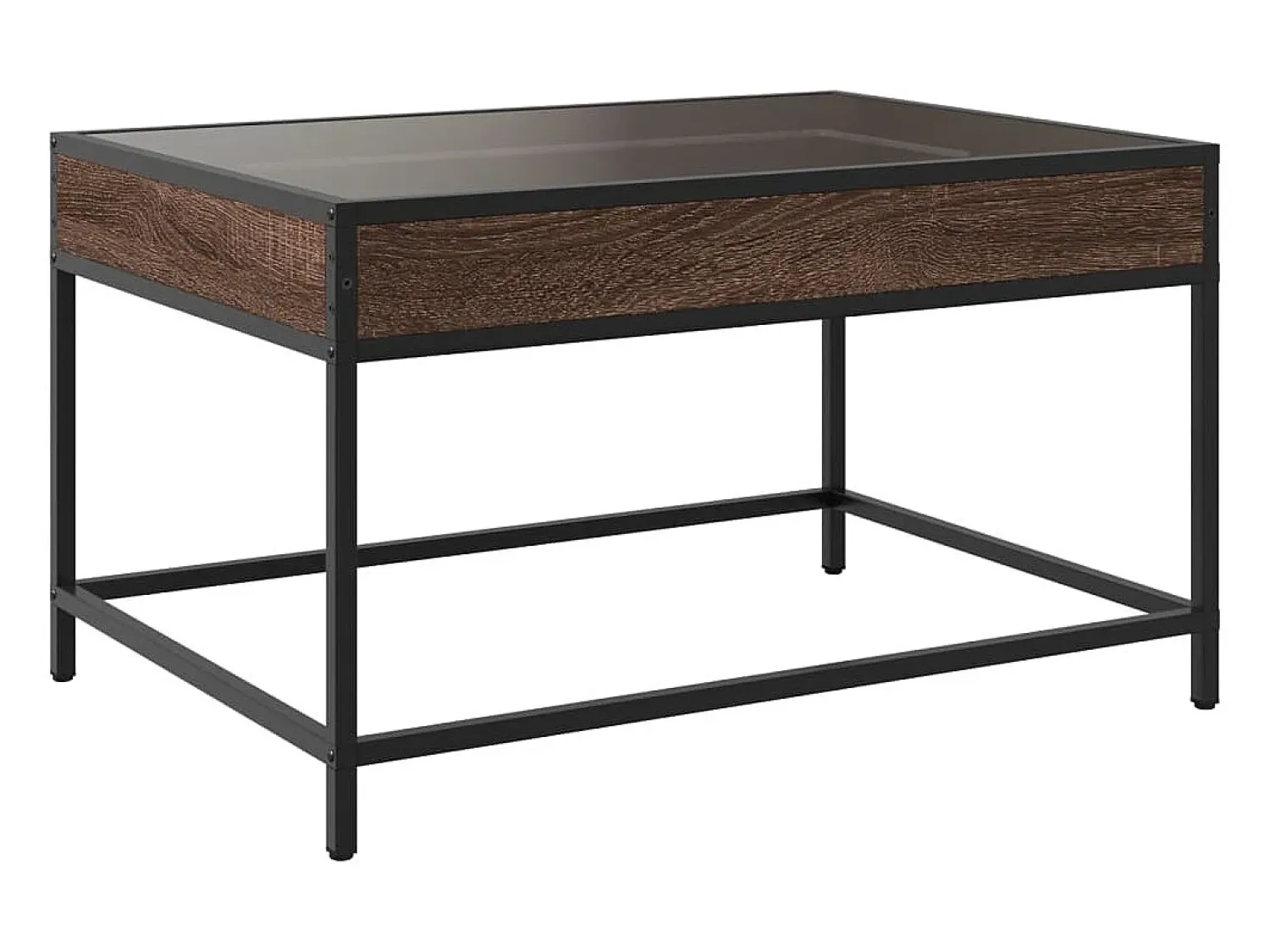 Mesa de centro | Mesa de apoio luzes LED Infinity 70x50x41 cm carvalho^ Mesa De Centro