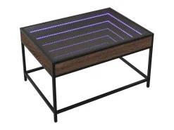 Mesa de centro | Mesa de apoio luzes LED Infinity 70x50x41 cm carvalho^ Mesa De Centro