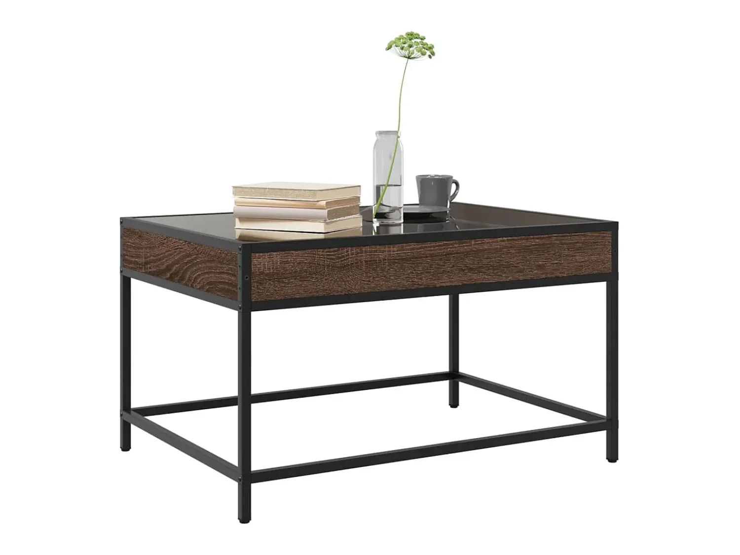Mesa de centro | Mesa de apoio luzes LED Infinity 70x50x41 cm carvalho^ Mesa De Centro