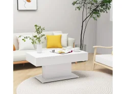 Mesa De Centro* Mesa de centro | Mesa de apoio 96x50x45 cm derivados de madeira Branco