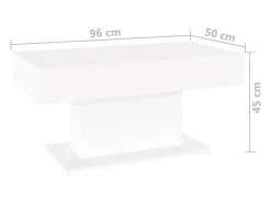 Mesa De Centro* Mesa de centro | Mesa de apoio 96x50x45 cm derivados de madeira Branco