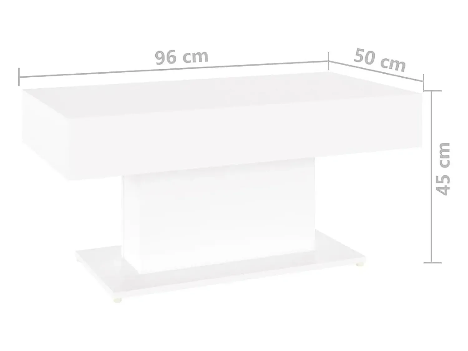 Mesa De Centro* Mesa de centro | Mesa de apoio 96x50x45 cm derivados de madeira Branco