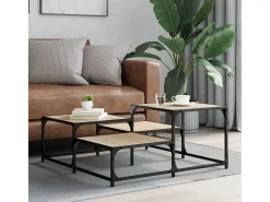 Best Mesa de centro | Mesa de apoio 87.5x87.5x40 cm derivados madeira carvalho sonoma Castanho