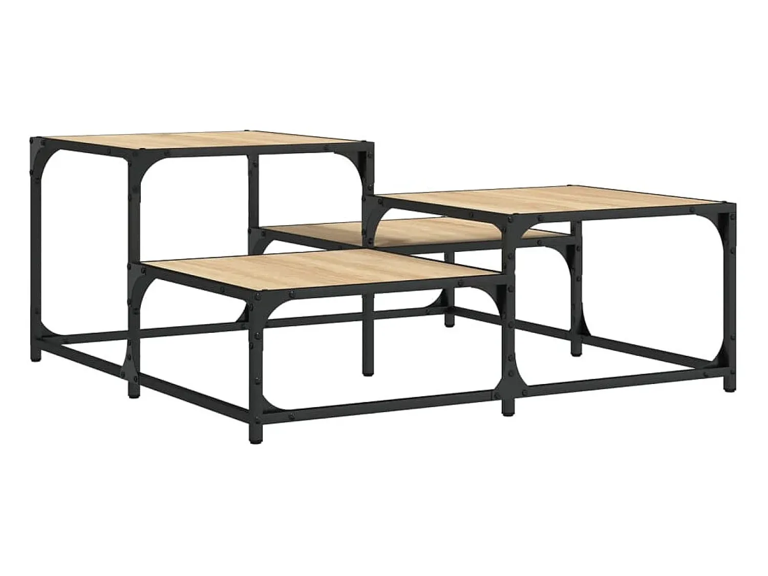 Best Mesa de centro | Mesa de apoio 87.5x87.5x40 cm derivados madeira carvalho sonoma Castanho