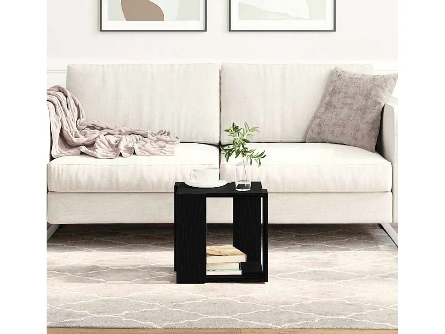 Mesa De Centro* Mesa de centro | Mesa de apoio Carvalho 32x32x30 cm Preto